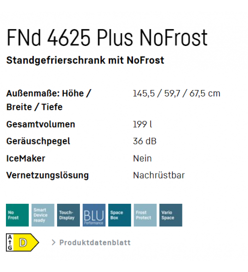 LIEBHERR利勃海尔FNd 4625 Plus独立式冰箱 无霜